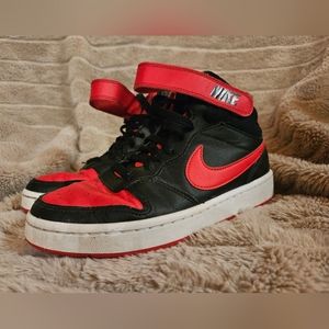 Nike Court Borough Mid 5Y Youth Sneakers Black/Red CD7782 003